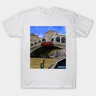 Rialto Bridge, Venice. Acrylically done T-Shirt